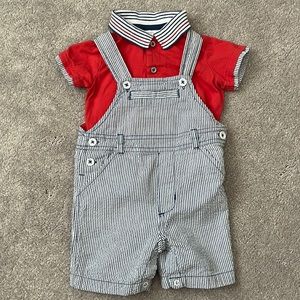 🌴Host Pick🌴Baby Seersucker Shortalls with Polo Shirt